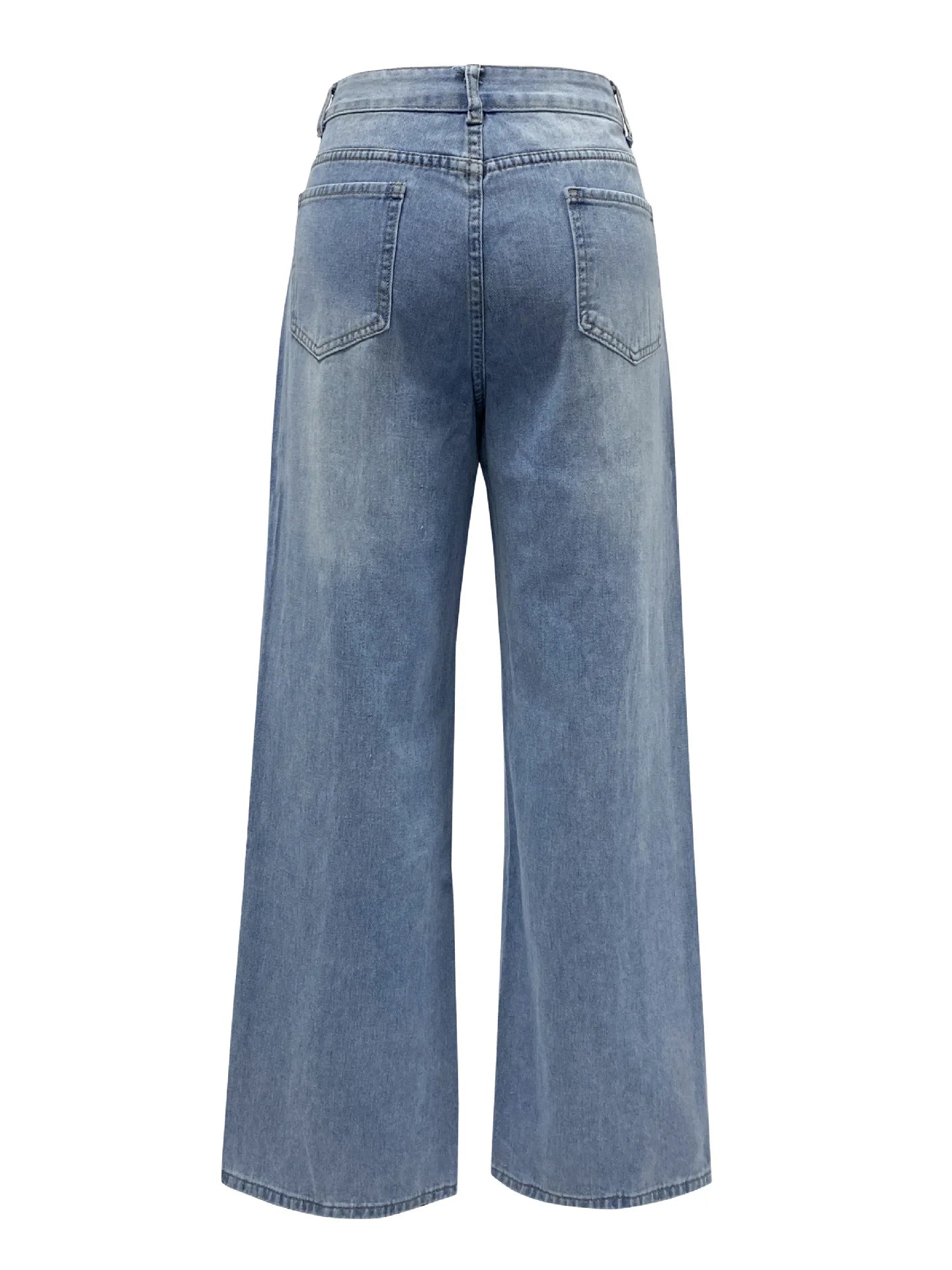 Retro Women'S Boot Cut Baggy Pants High Waist Denim Jeans With Loose Wide Leg Striped