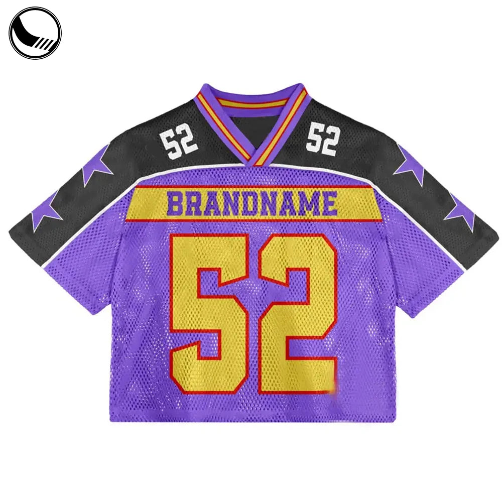 Custom Full Print Retro Football Jersey - High-Quality Sublimation Mesh Boxy Cropped Design
