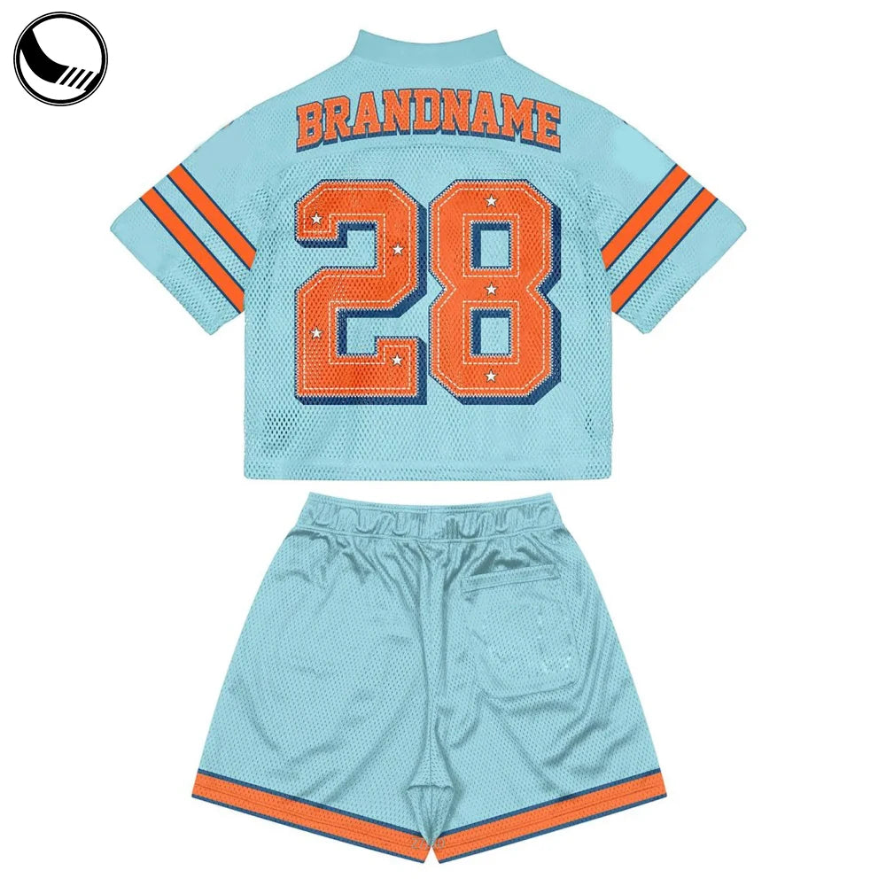 Custom Full Print Retro Football Jersey - High-Quality Sublimation Mesh Boxy Cropped Design