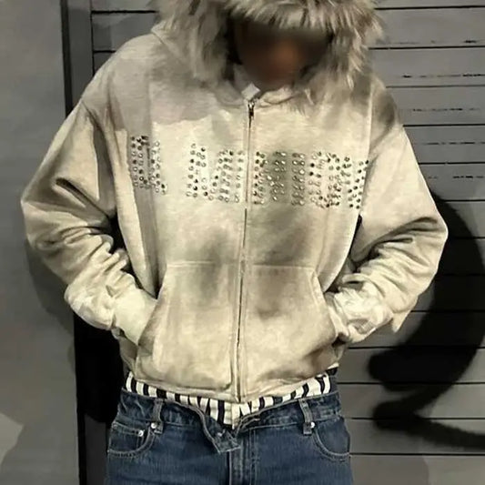 Acid Wash Sun Faded Unisex French Terry Zip up Hoodie